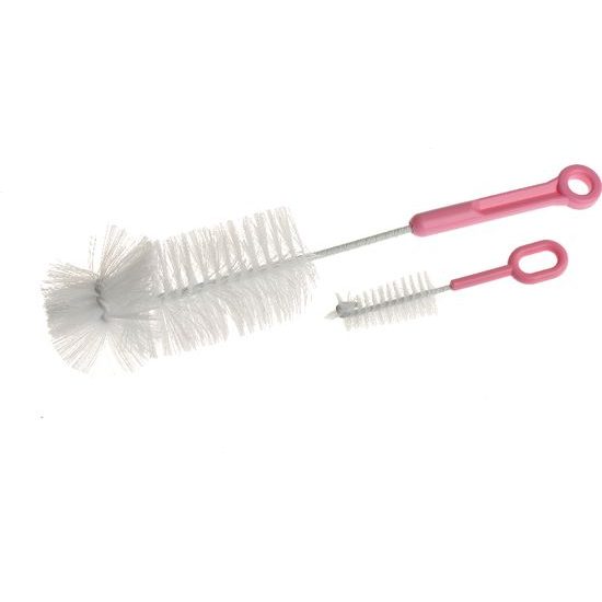 Kartáč na čištění láhví a saviček růžový