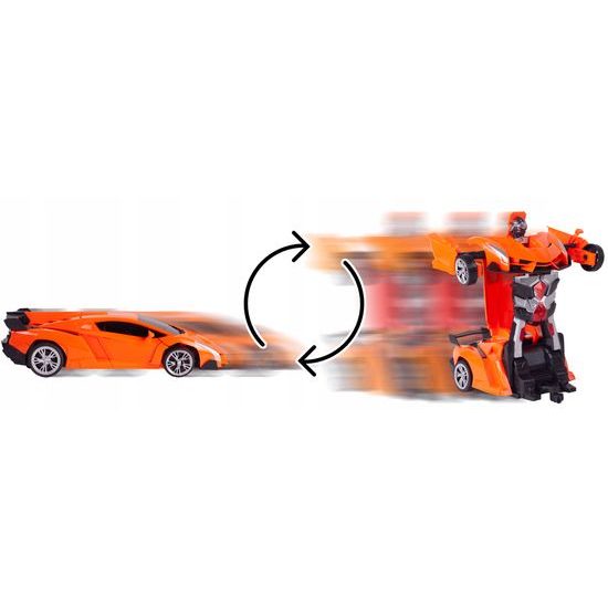 Robot transformer 2v1 Robocar 1:18 oranžový