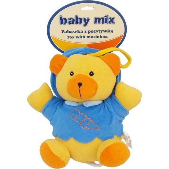 Dětská plyšová hračka s hracím strojkem Baby Mix medvídek modrý
