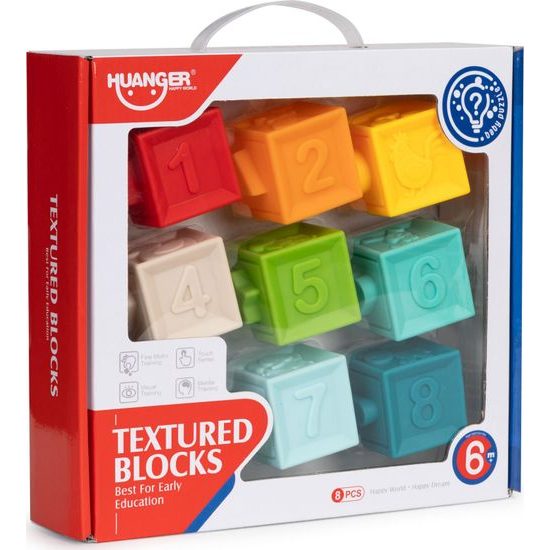 Haunger senzorické kostky pro nejmenší Textured Blocks 8 kusů