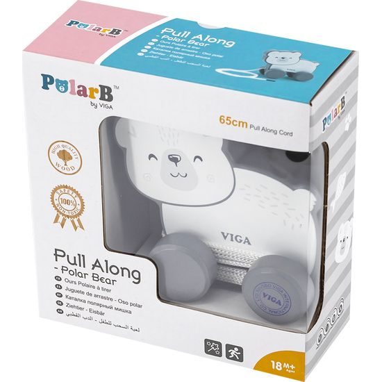 Dřevěná tahací hračka na šňůrce Viga lední mědvěd