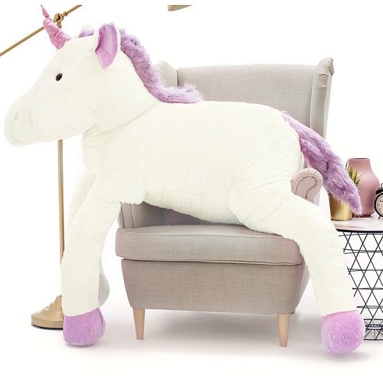 Plyšový jednorožec Bruno 190 cm bílý