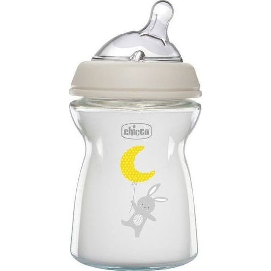 CHICCO Láhev kojenecká Natural Feeling 250ml, 0m+ Sklo