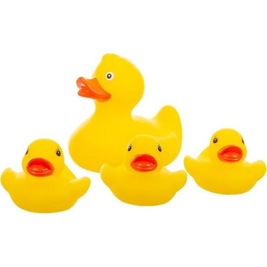 Akuku Hračky do vody Kačenky, 4 ks – žluté