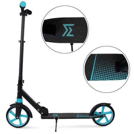 Dětská skládací koloběžka Black Scooter s modrými koly