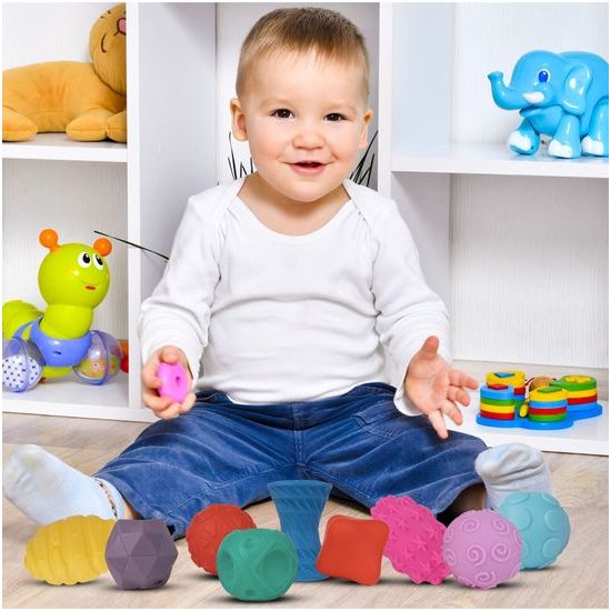 Senzorické míčky pro nejmenší Multi Ball Set 9 kusů