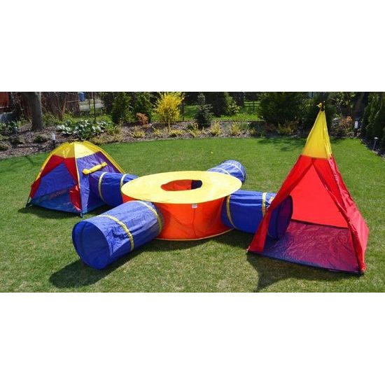 Ecotoys dětský stan 7v1 se 4 tunely