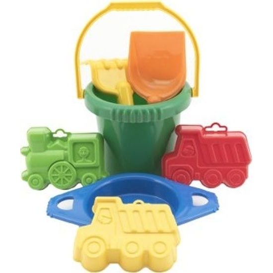 SADA - Kbelík sítko lopatka hrabičky 3 bábovky - mix barev