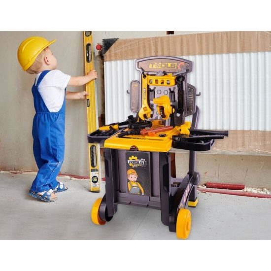 Dětská pracovní dílna 3v1 s vozíčkem