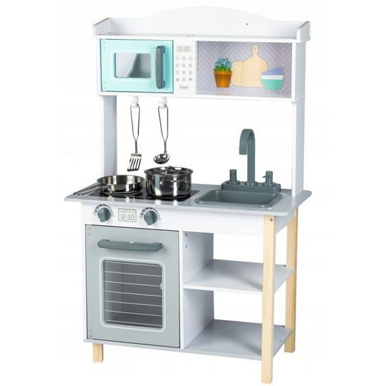 Ecotoys dětská dřevěná kuchyňka s příšlušenstvím