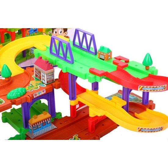 Parkovací garáž s lokomotivou na baterie Puzzle Parking