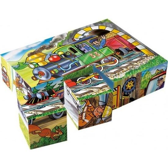 Dřevěné Kostky - Mašinka 12ks