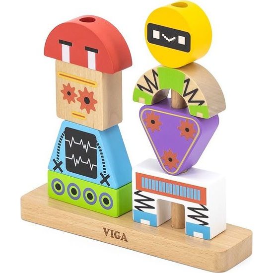 Dřevěné kostky Viga Robot