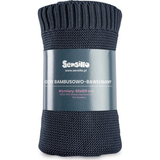 Sensillo Dětská deka bambusovo-bavlněná 80x100 cm tmavě modrá