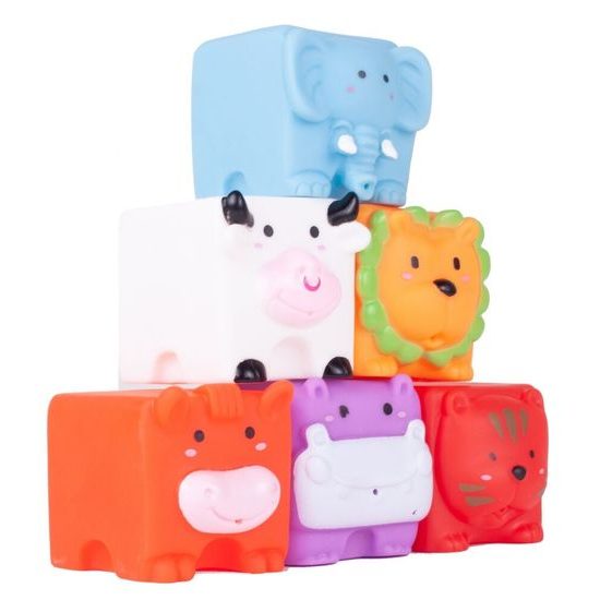 Senzorické kostky se zvířátky pro nejmenší Bath Toys 6 kusů