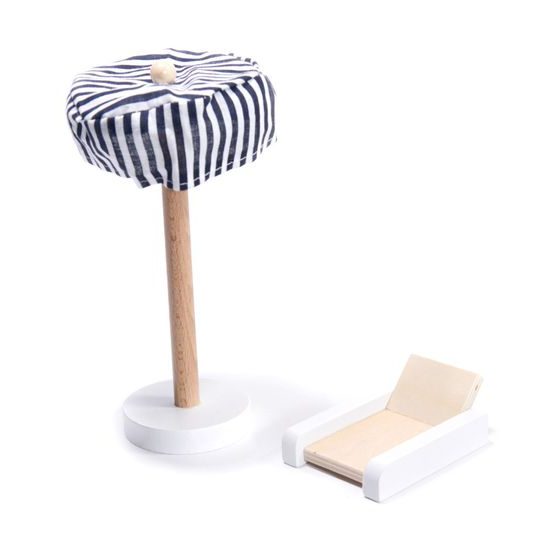 Dřevěný 2 patrový domeček pro panenky s LED osvětlením rezidence Grace