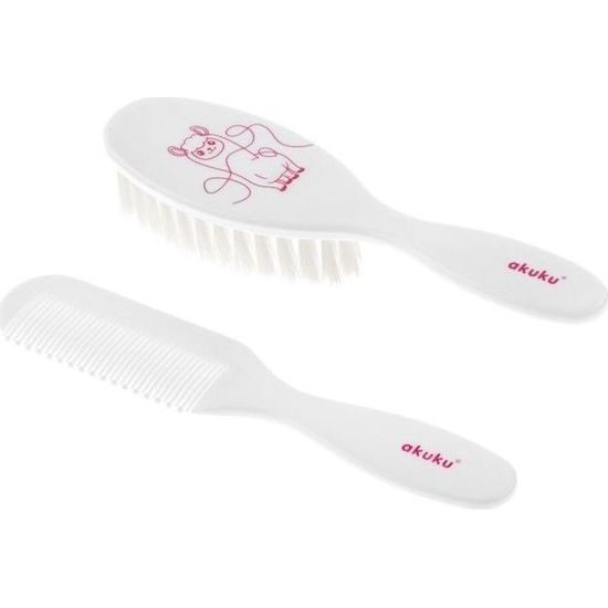 Hřeben a kartáč na vlasy Lama bílý