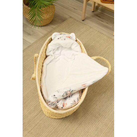 Zimní fusak do kočárku/ do autosedačky - srnky/bílá