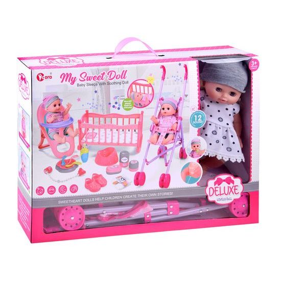 Panenka Sweet Doll 30 cm s kočárkem a dalším příslušenstvím