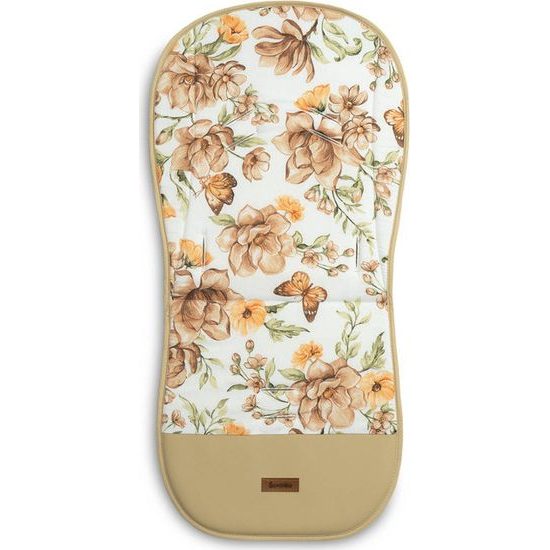 Vložka do kočárku Velvet - béžová s květy