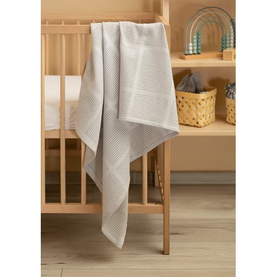 Dětská pletená bavlněná deka Lulu světle šedá