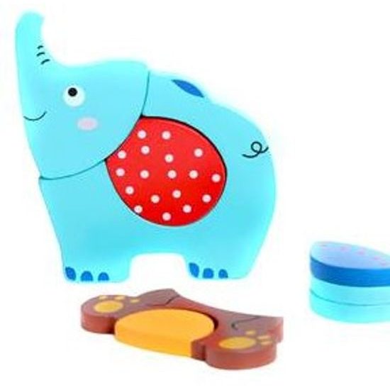 Dřevěná ukládačka se sovou a medvídkem