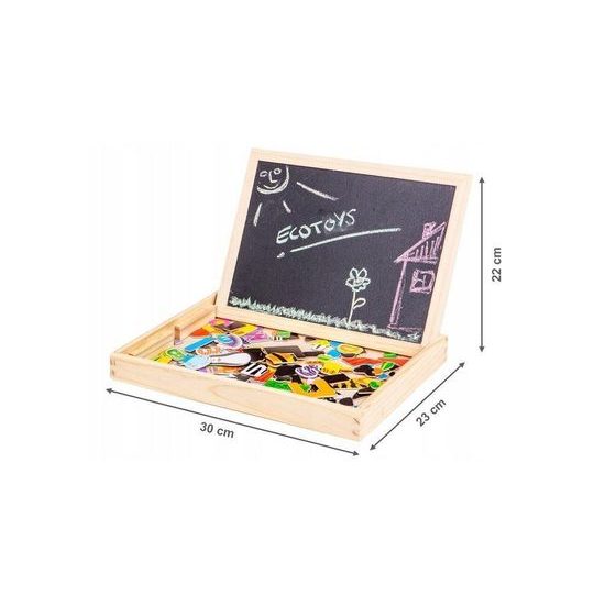 Ecotoys dřevěná magnetická tabulka Puzzle
