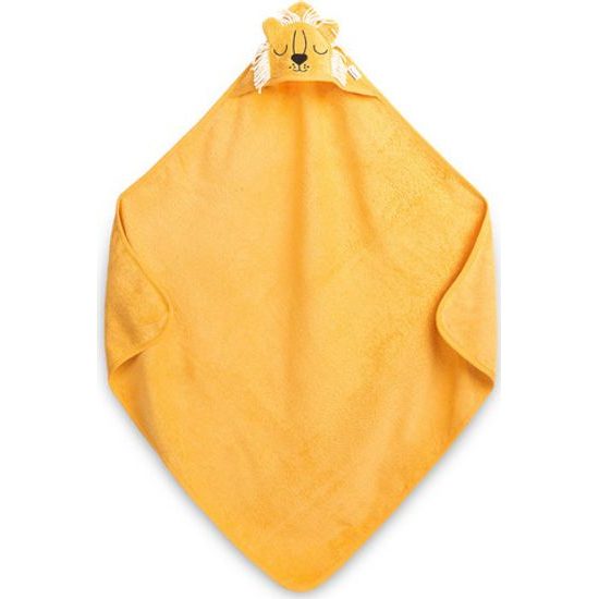 Dětská osuška s kapucí Lev 90x90cm ecru
