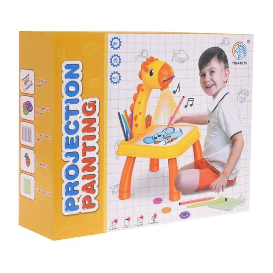 Projektor s kreslící tabulkou a 24 šablonami Žirafa