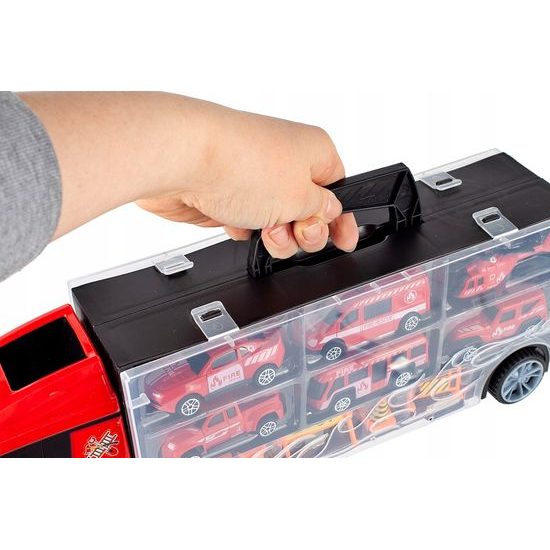 Nákladní auto s autíčky, helikoptérou a skluzavkou Fire Truck II