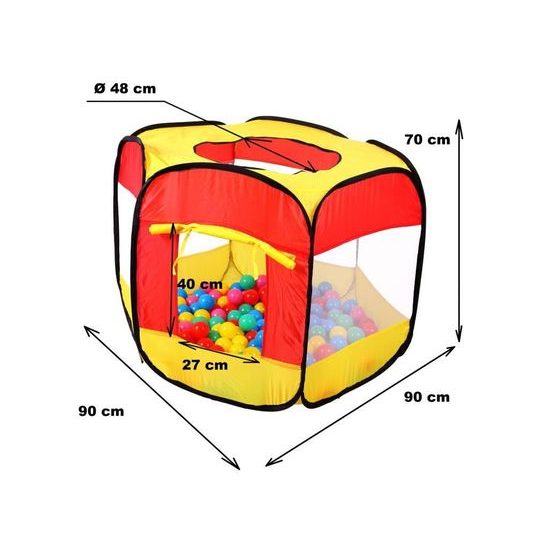 Ecotoys dětský stan + 100 barevných míčků