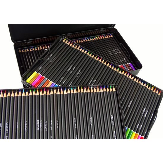 Sada 120 uměleckých pastelek v kovové nádobě