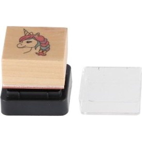 Razítka dřevěná 5+1 s poduškou jednorožci