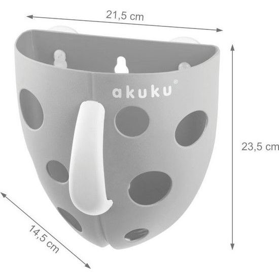 Plastový box na hračky do vany Akuku šedý