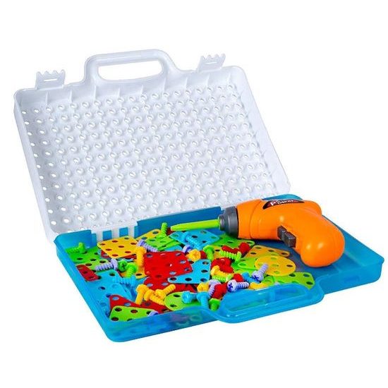 Majlo Toys konstrukční stavebnice s vrtačkou na baterie Magic Panel 151 ks