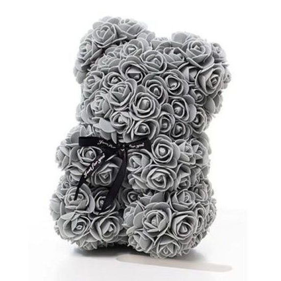 Medvídek z růží šedý Rose Bear 25 cm