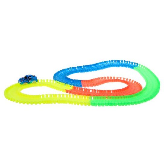 Majlo Toys svítící autodráha s autíčkem na baterie 220 dílků Magic Tracks