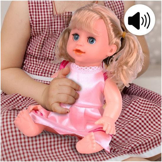 Postýlka pro panenku Play House 37 cm s panenkou a příslušenstvím