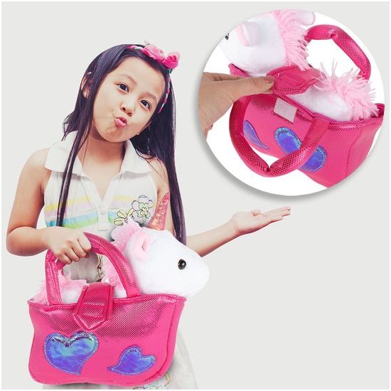 Plyšový jednorožec v taštičce 28 cm Baby Kiddo