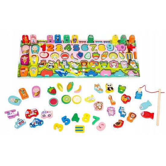 Doris dřevěná vkládačka 5v1 Alphanumeric Pairing