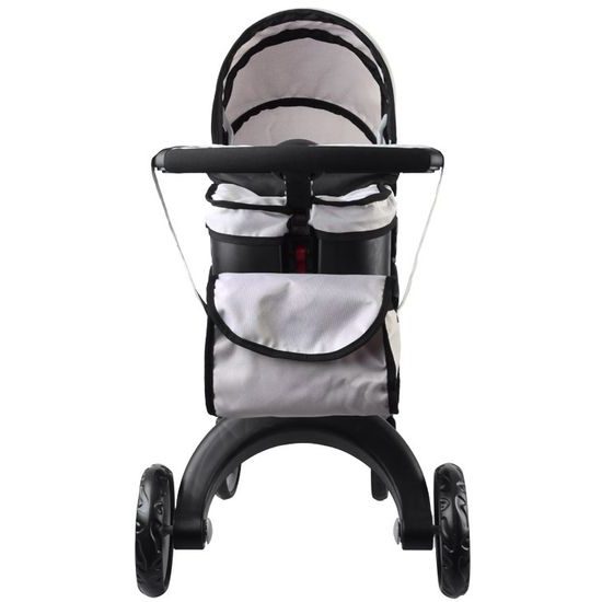 Alice moderní hluboký kočárek pro panenky 4544 šedý