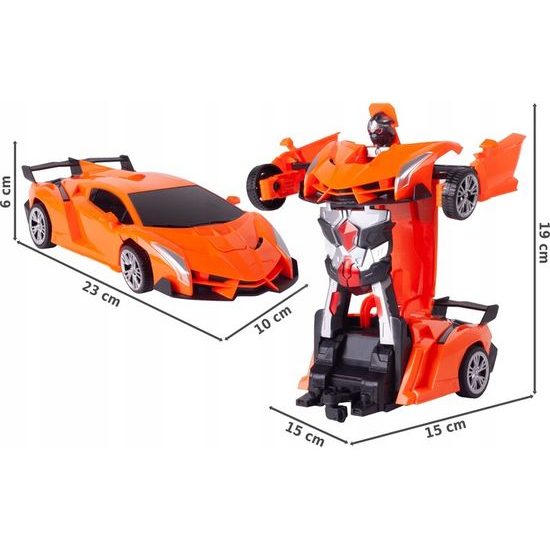 Robot transformer 2v1 Robocar 1:18 oranžový