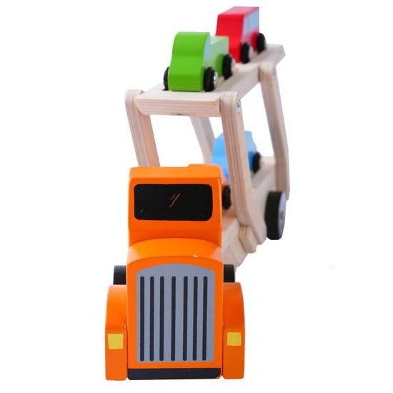 Ecotoys dřevěné autíčko Odtahovka + 4 autíčka