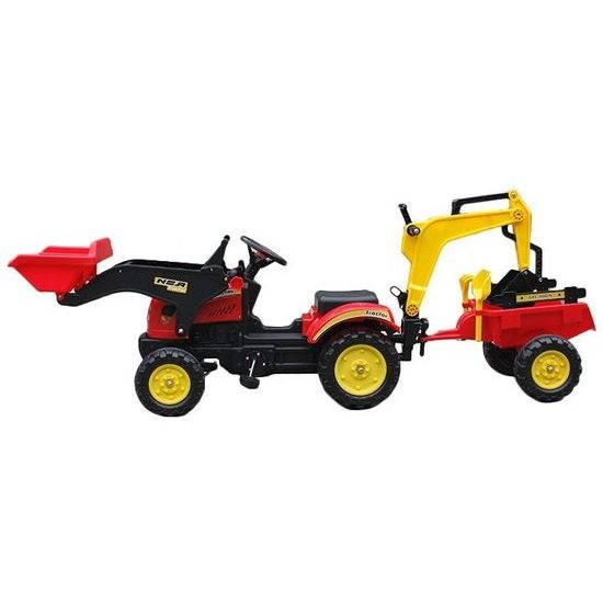Dětský šlapací traktor Nakladač + bagr s přívěsem