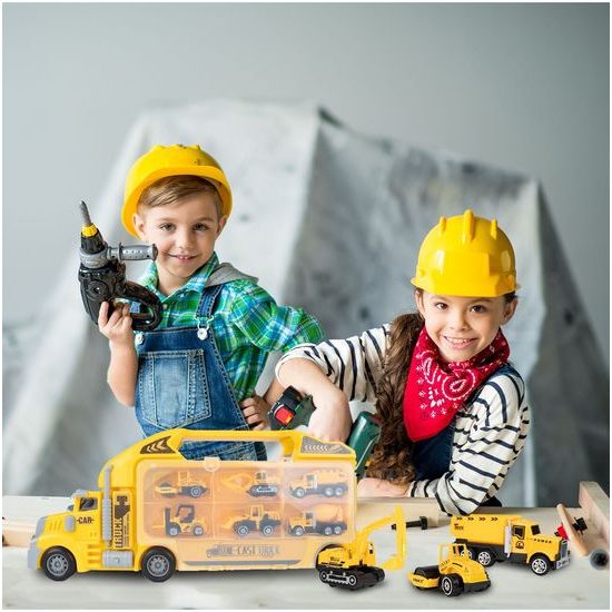 Nákladní auto se 6 stavebními kovovýmí stroji Metal Truck