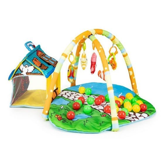 Ecotoys hrací deka se 30 míčky Domeček