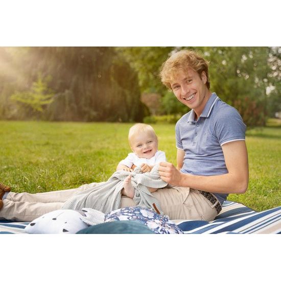 Sensillo Dětská pletená bambusová deka do kočárku 100x80 cm máta