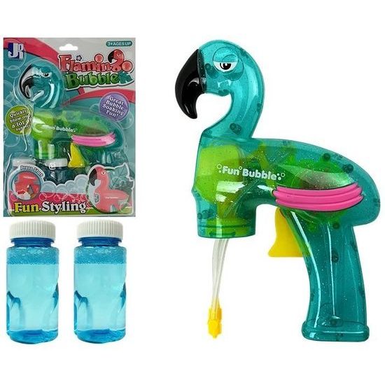 Majlo Toys bublifuk se světýlkem Plameňák modrý