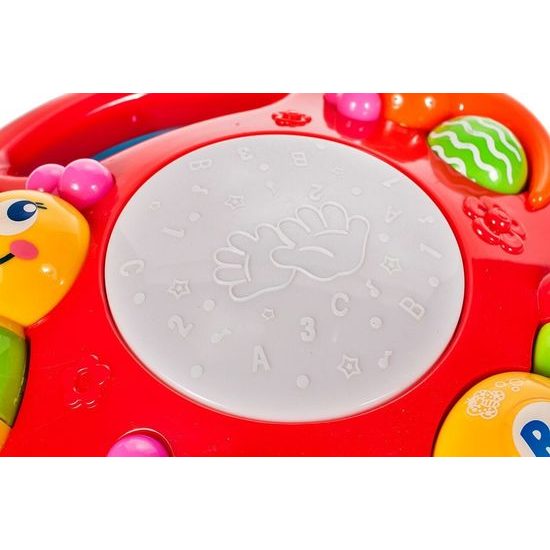 Edukační stoleček s piankem a zvuky 2v1 Housenka