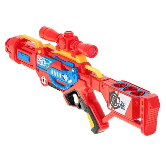 ROZBALENO Velký dětský samopal Blaze Storm RED s pěnovými náboji